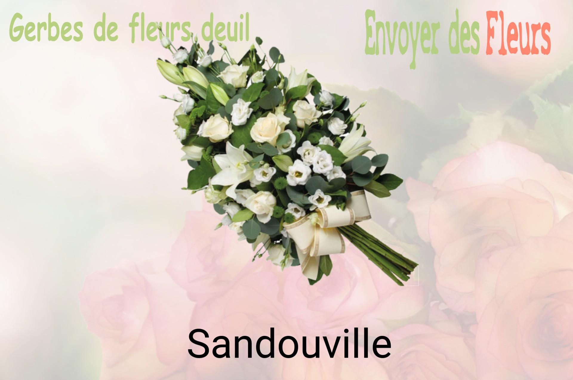Gerbe de fleurs de deuil livrée à Sandouville